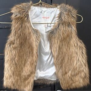 Cat & Jack Tan Faux Fur Kids Vest